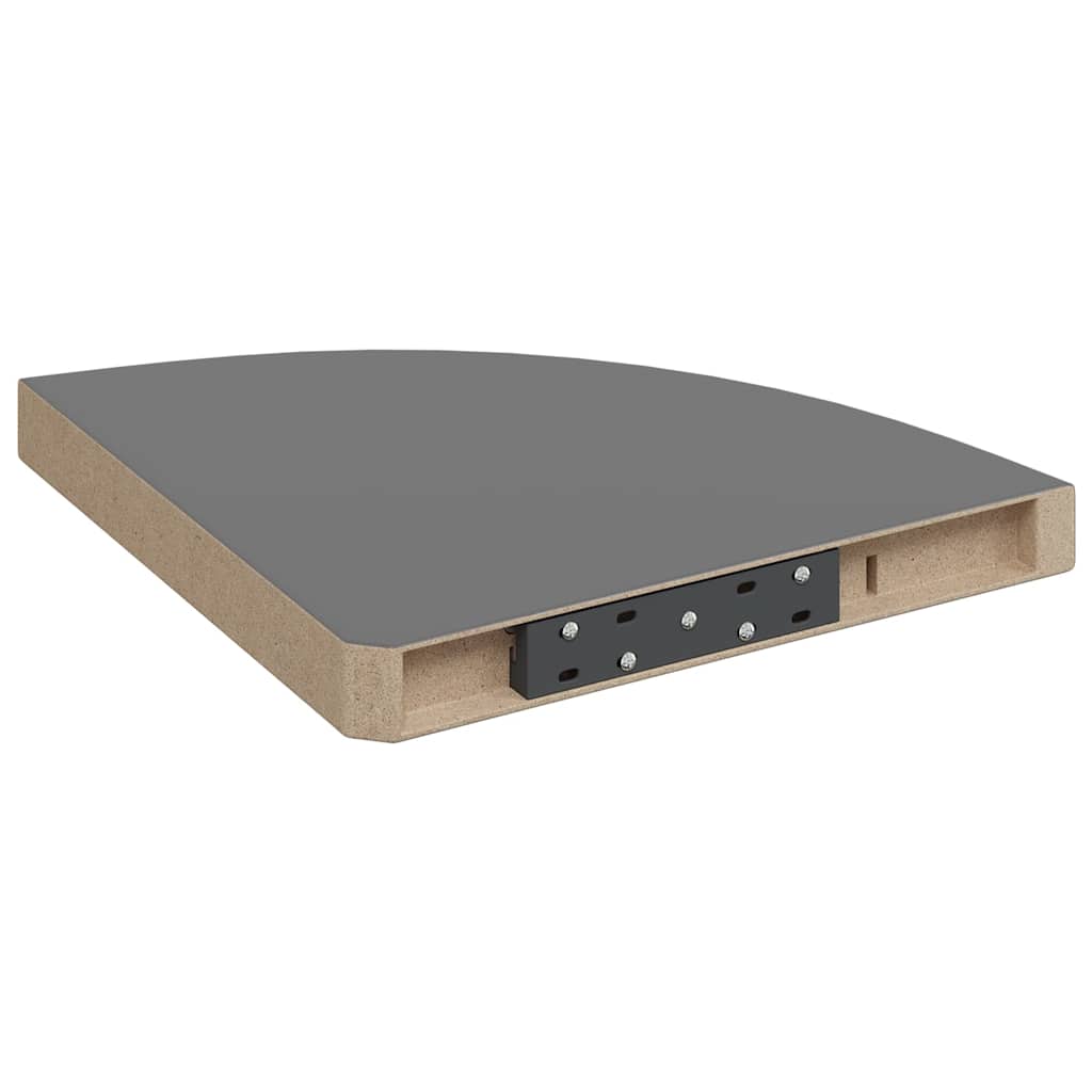 Schwebende Eckregale 2 Stk. Hochglanz-Weiß 25x25x3,8 cm MDF