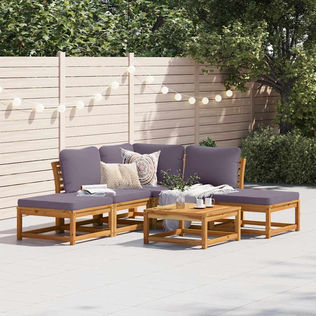 4-tlg. Garten-Lounge-Set mit Kissen Massivholz Akazie