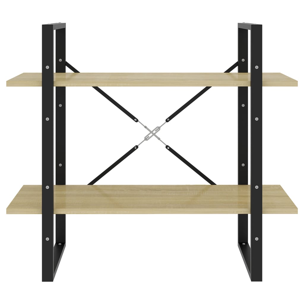 Bücherregal 2 Fächer Weiß 80x30x70 cm Holzwerkstoff