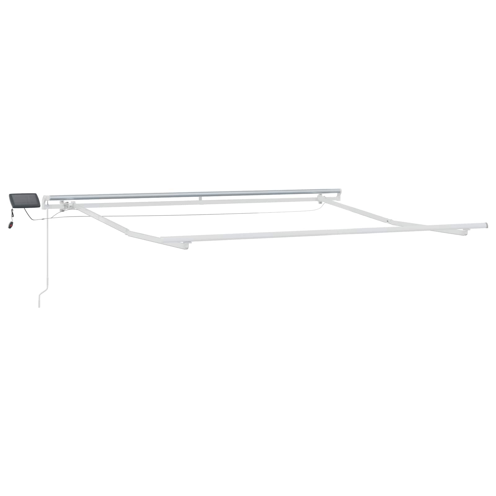 Markise Manuell Einziehbar mit LED 300x250 cm Blau und Weiß