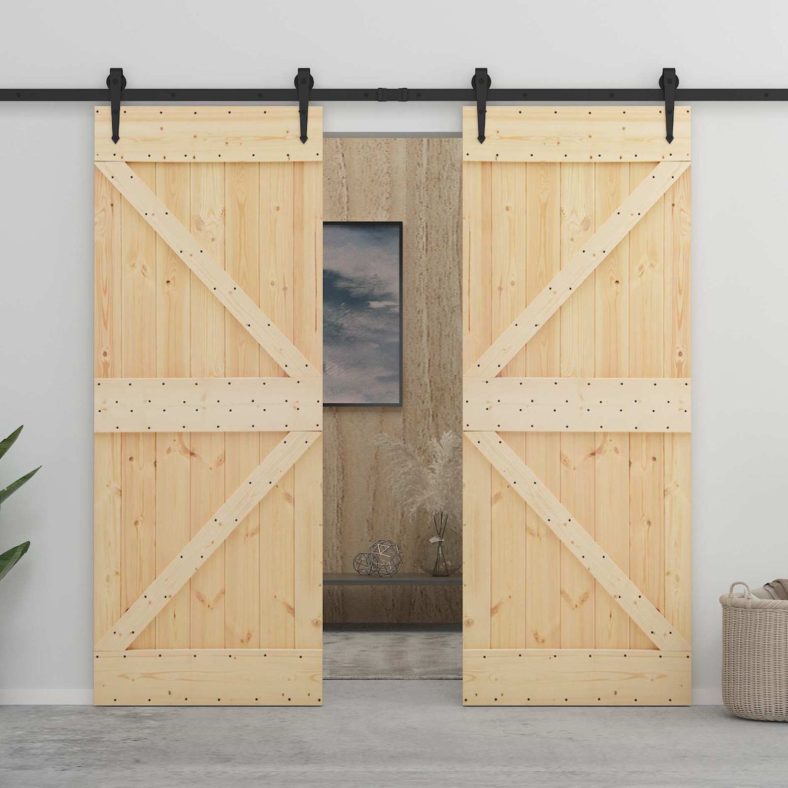 Tür NARVIK Natur 80 x 210 cm Massivkiefer
