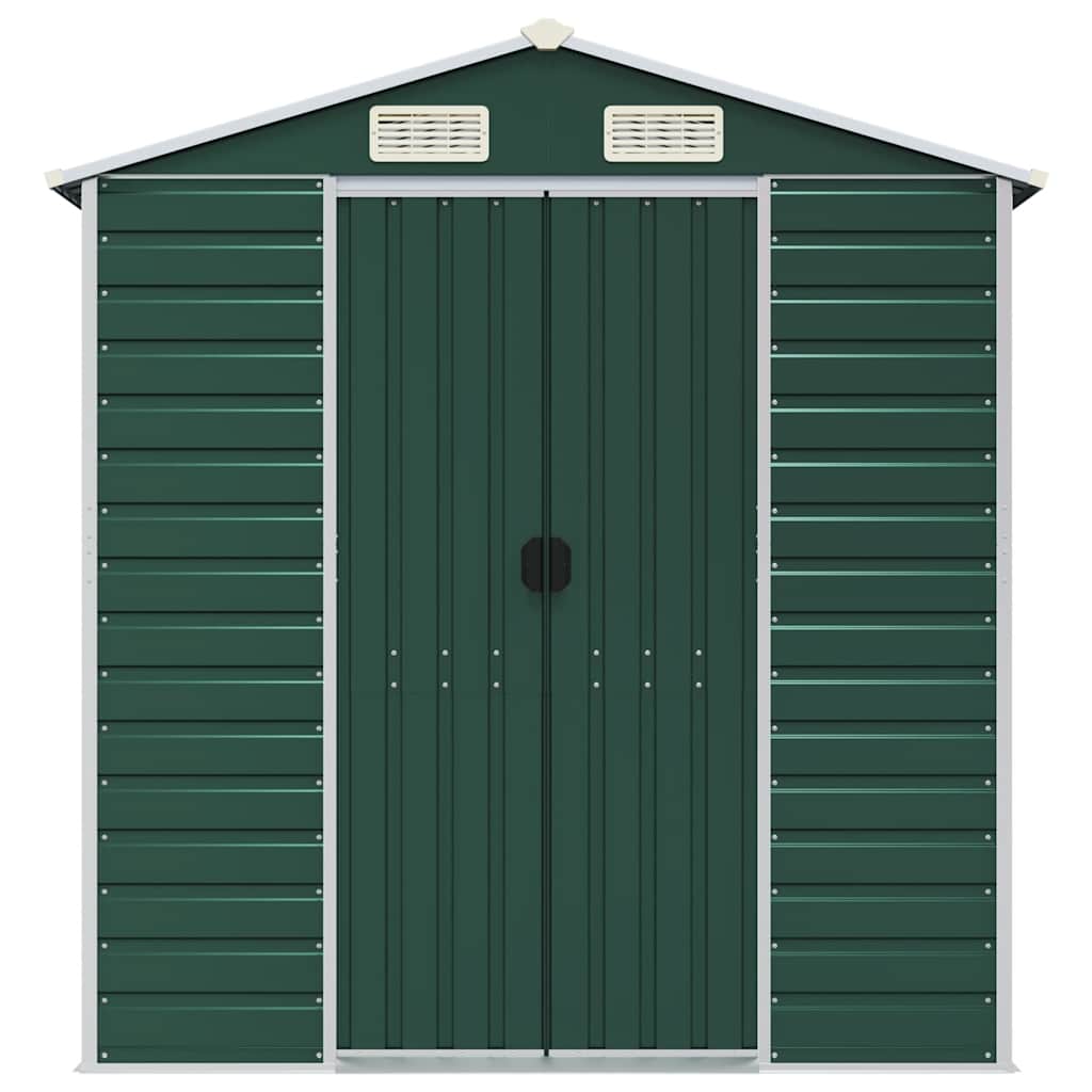 Gerätehaus Grün 191x130x198 cm Verzinkter Stahl