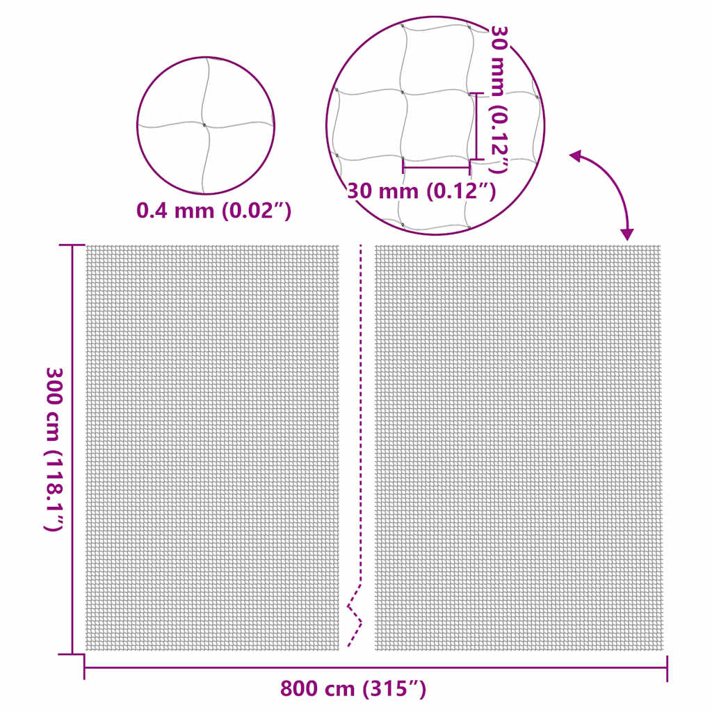 Katzennetz Transparent 3x2 m Nylon