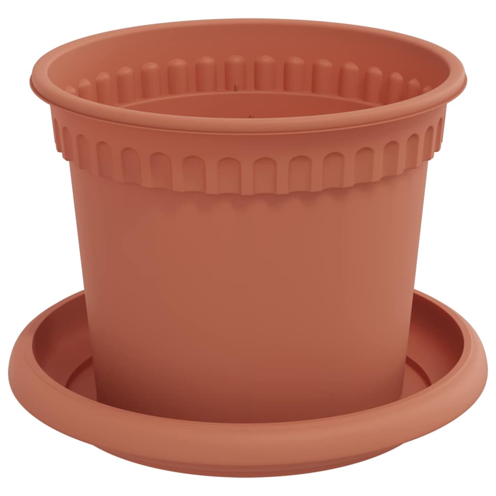 Blumentöpfe 6 pcs Ziegelrot Ø 12,5 x 10 cm Kunststoff
