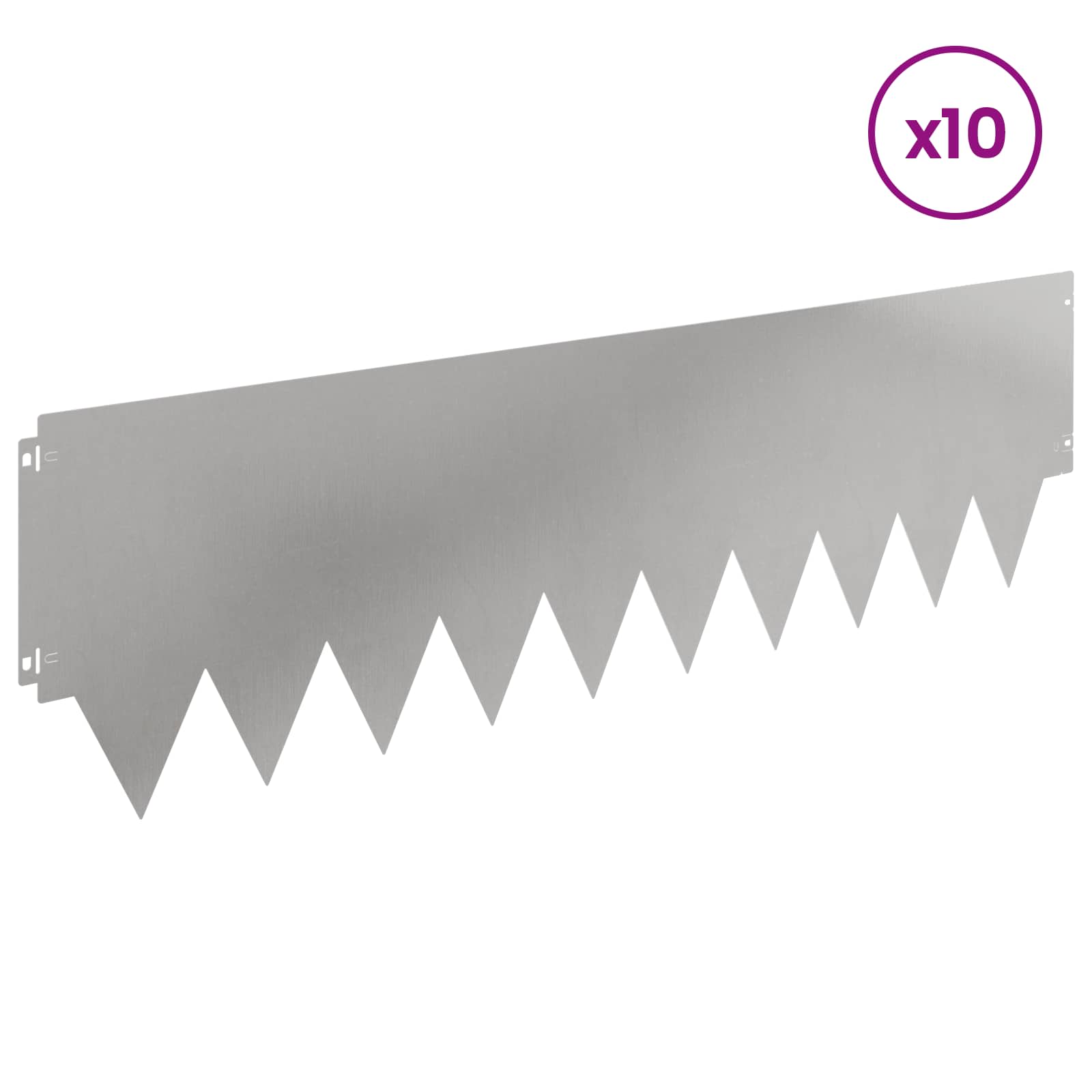Raseneinfassung 10 pcs Länge Höhe 103 x 15 cm Stahl Schwarz