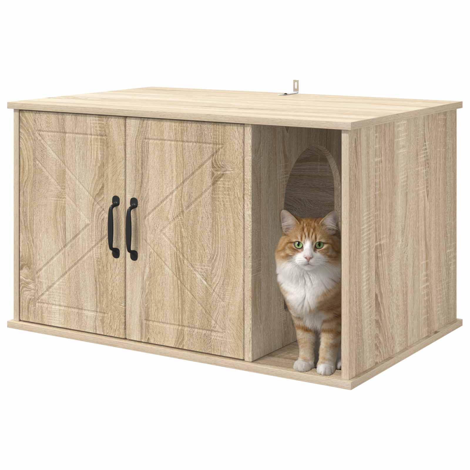 Katzenhaus Weiß 85 x 55 x 50 cm Holzwerkstoff