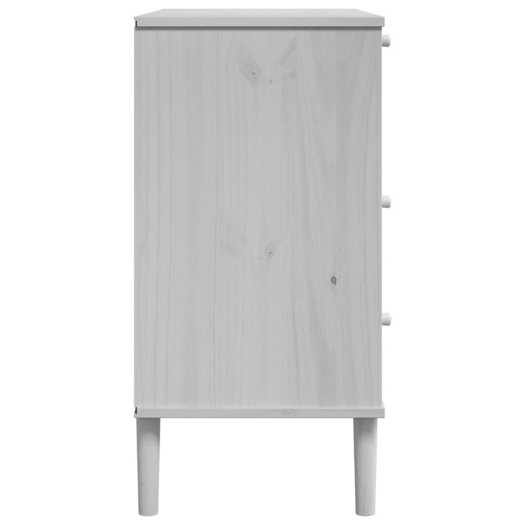 Schubladenkommode SENJA Rattan-Look Braun 80x40x80 Kiefernholz