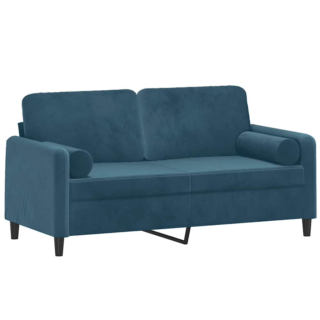2-Sitzer-Sofa mit Zierkissen Dunkelgrün 120 cm Samt