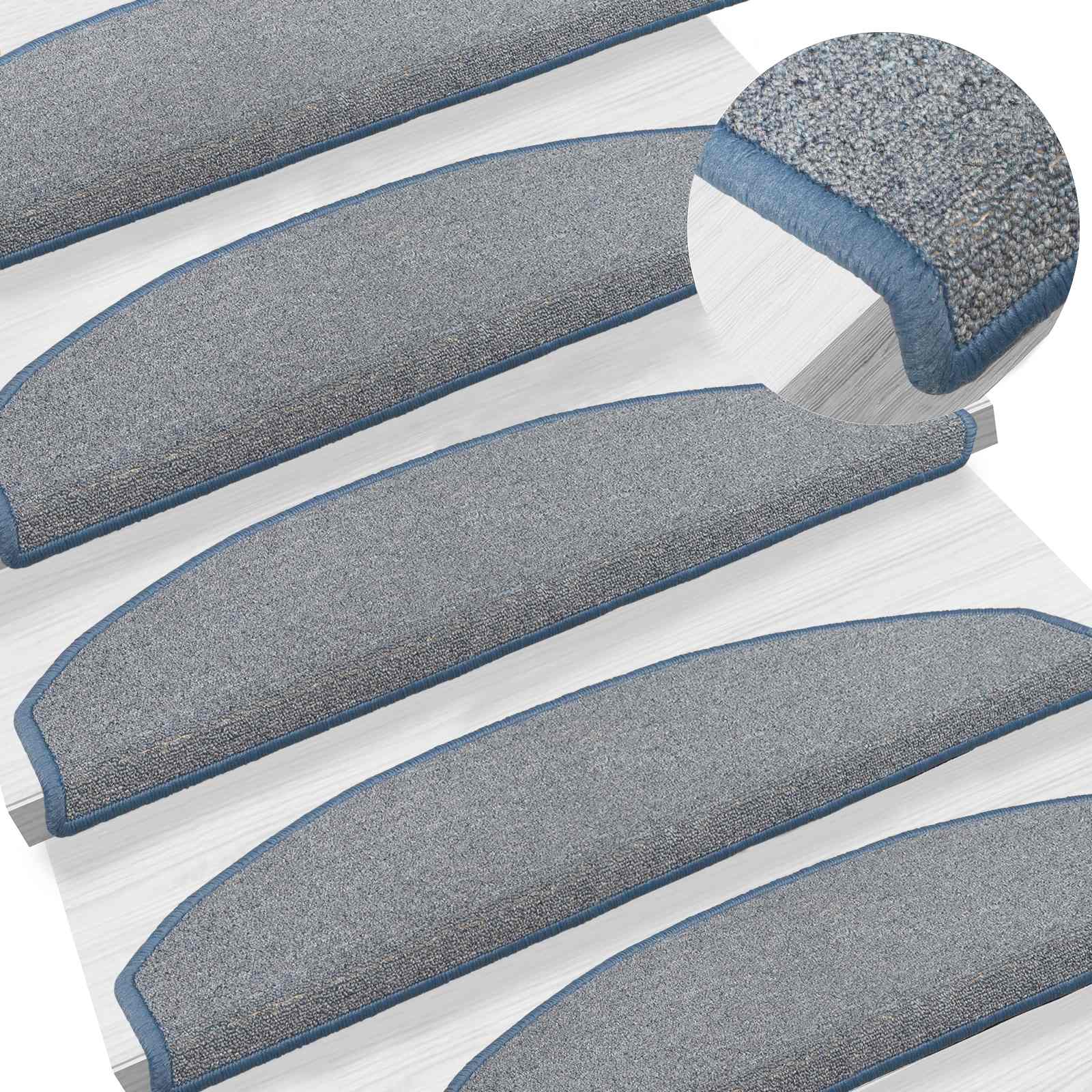 Stufenmatten 15 Stk. 56x17x3 cm Anthrazit Halbrund