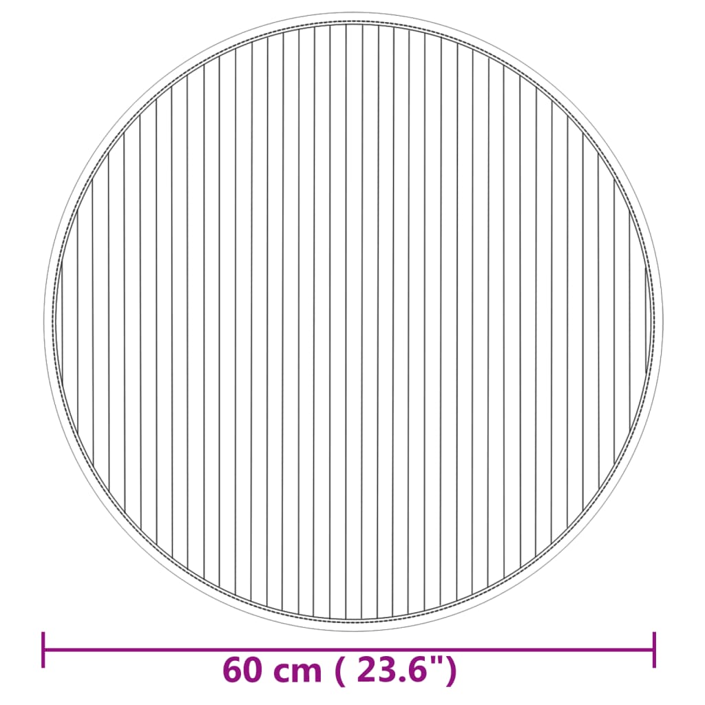 Teppich Rund Schwarz 60 cm Bambus