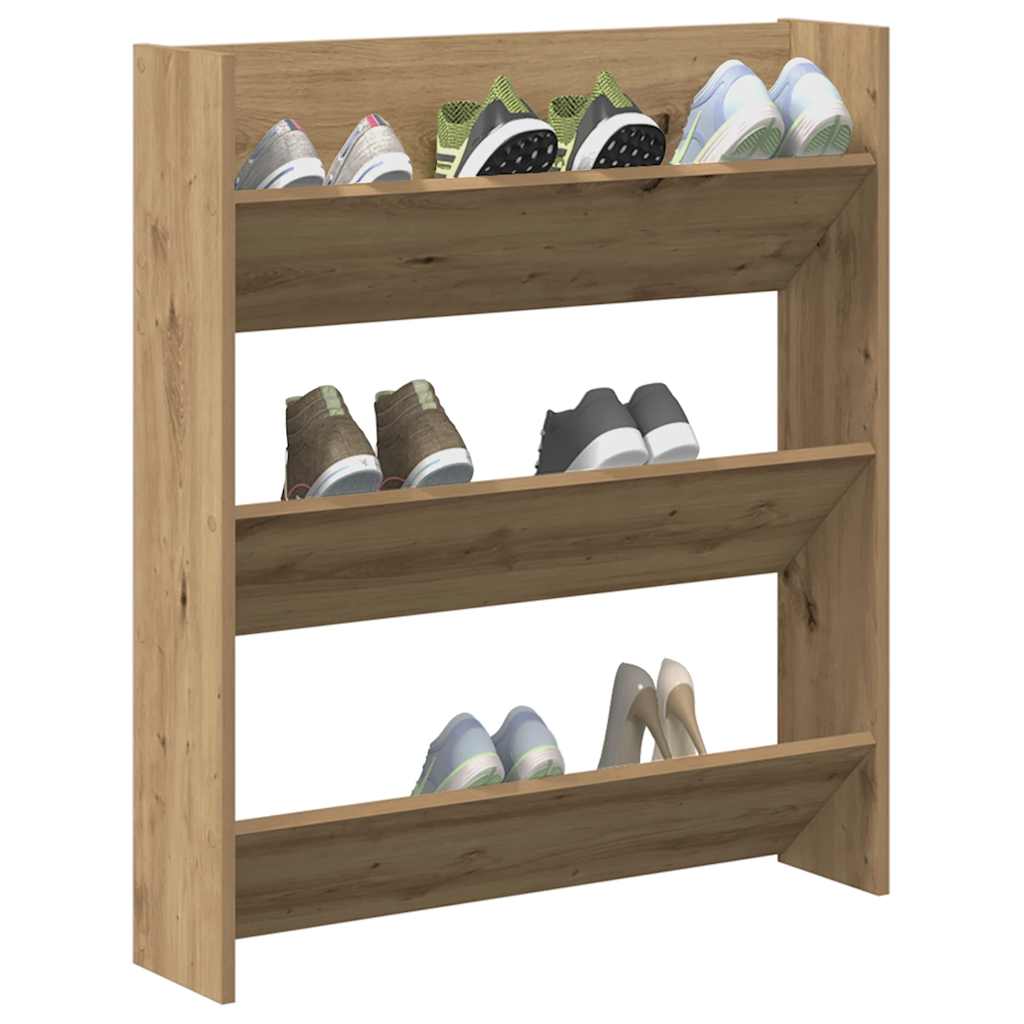 Wand-Schuhschränke 4 Stk. Weiß 60x18x60 cm Holzwerkstoff