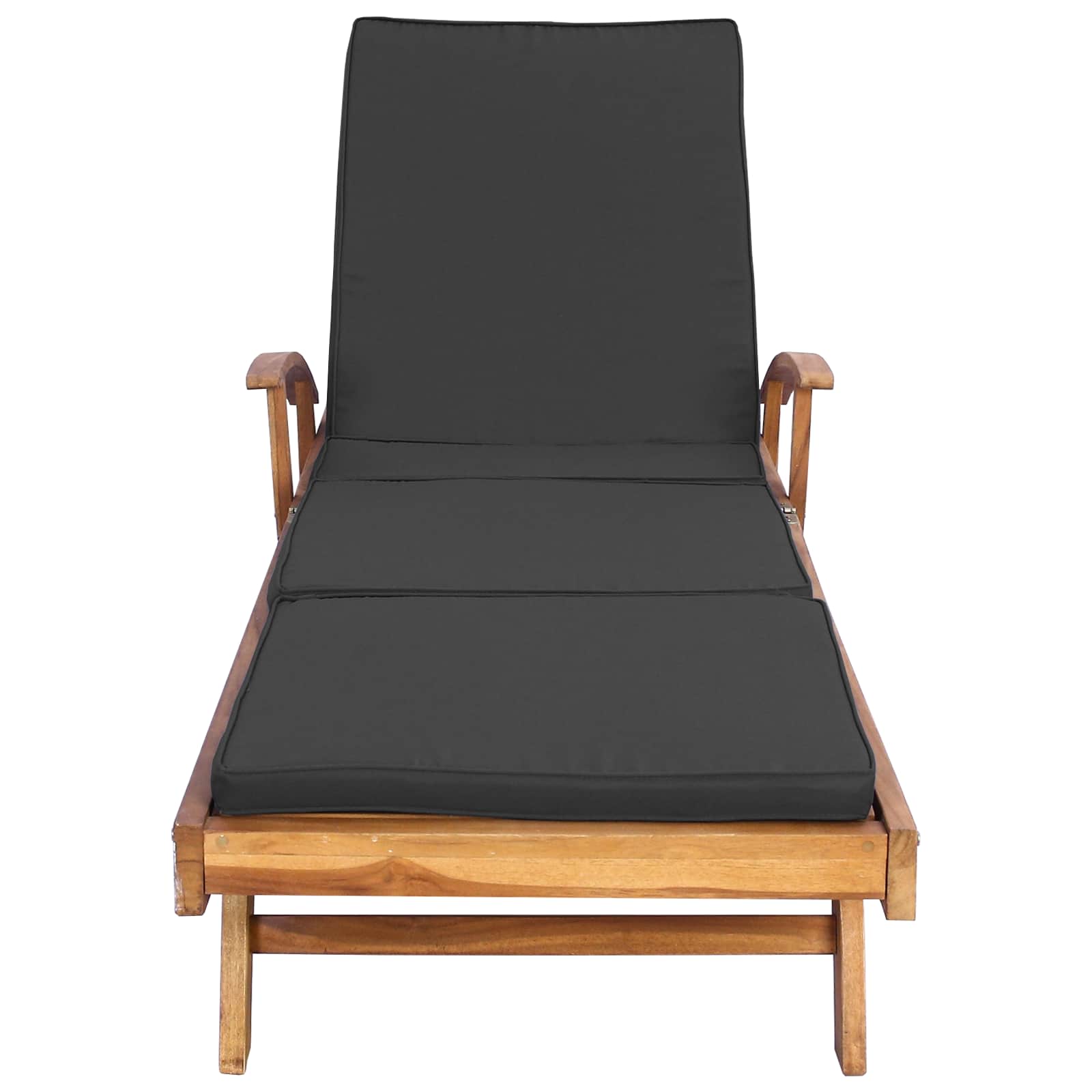 Sonnenliege 1-Person Braun Massivholz Teak