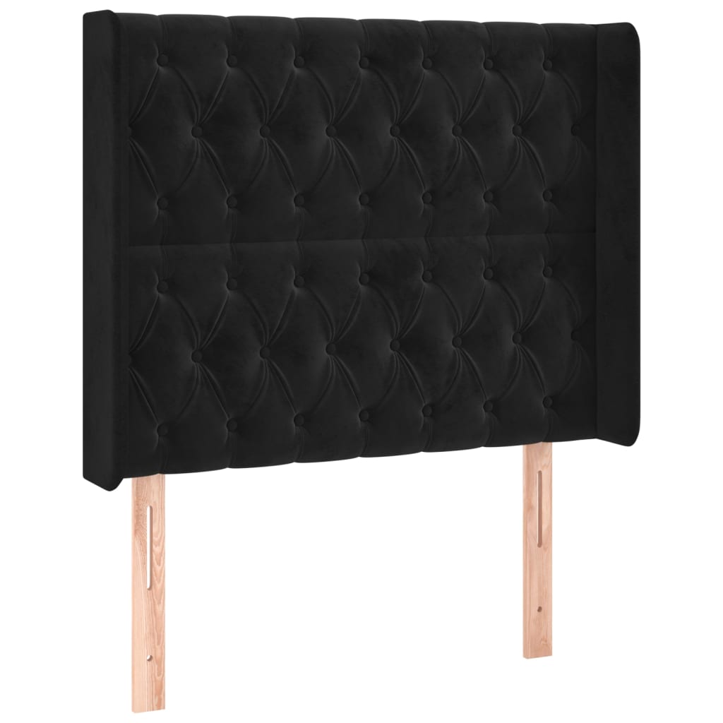 Kopfteil mit Ohren Dunkelblau 93x16x78/88 cm Samt