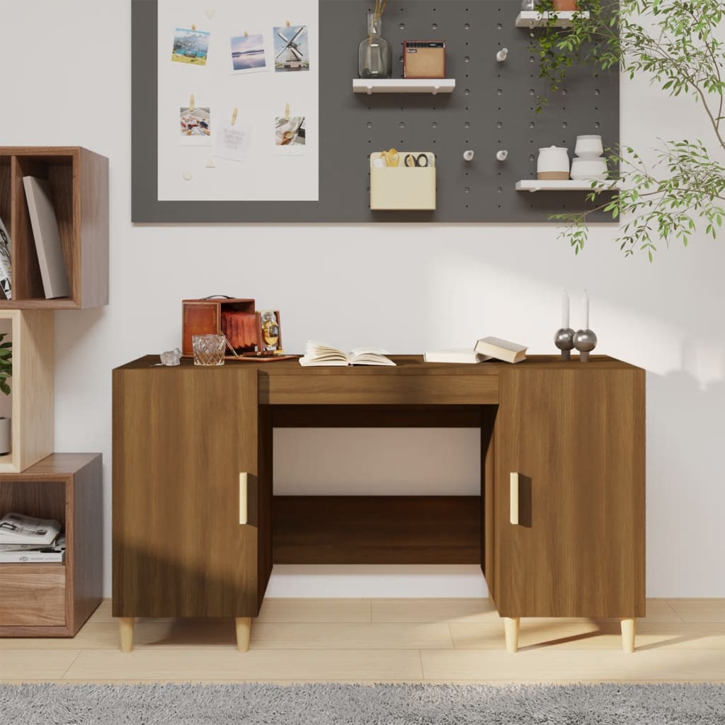 Schreibtisch Weiß 140x50x75 cm Holzwerkstoff