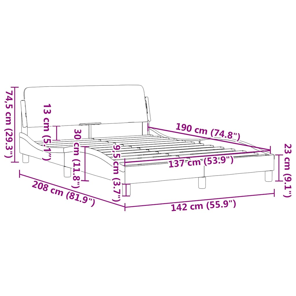 Bettgestell "Dover" Schwarz 100x190 cm Kunstleder