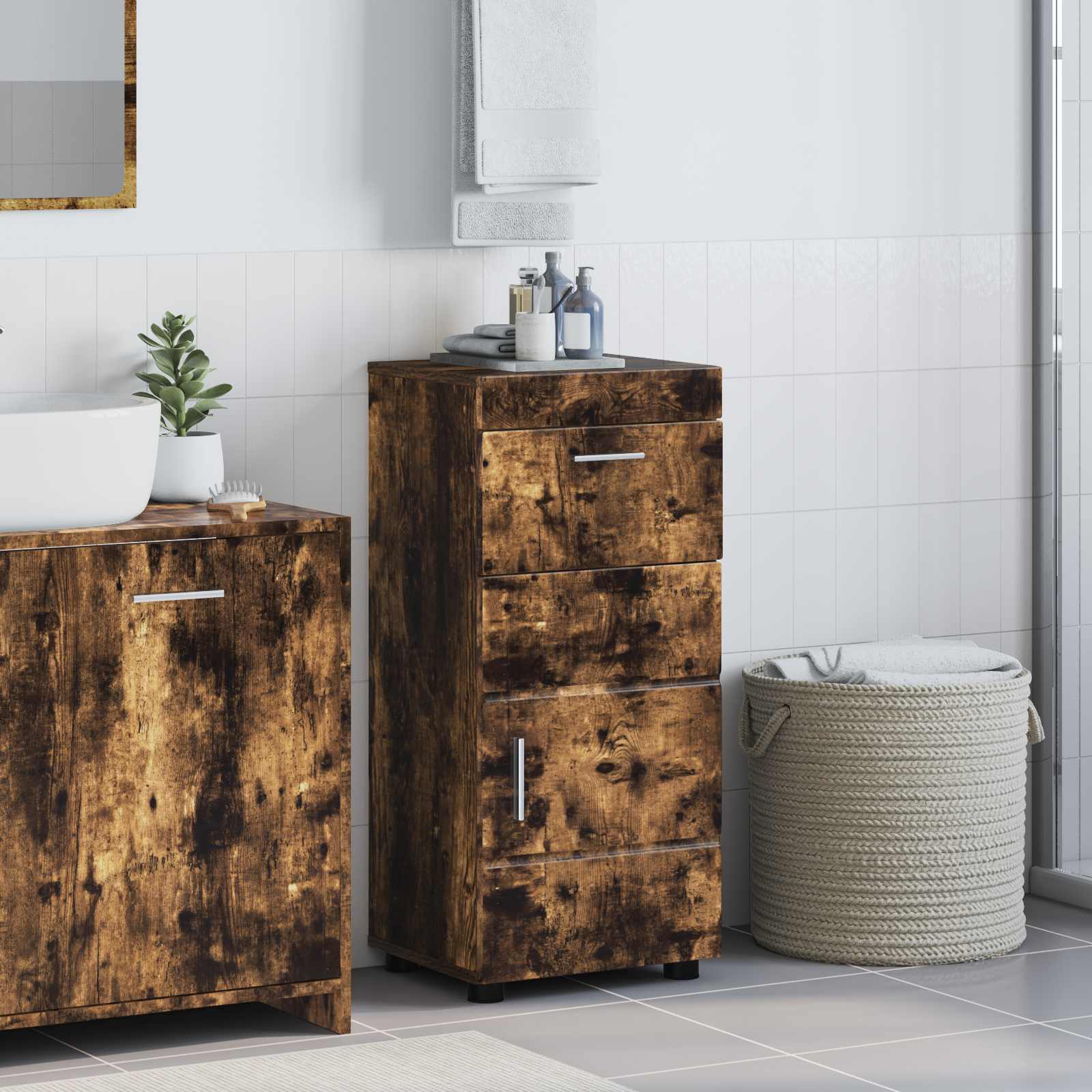 Badezimmermöbel-Set TULUM 2 pcs Weiß 60 x 34 x 63 cm