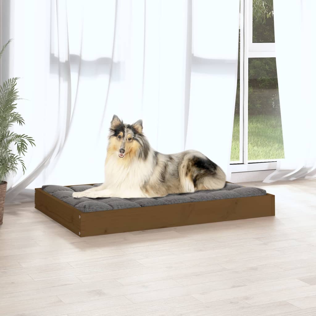 Hundebett 51,5x44x9 cm Massivholz Kiefer