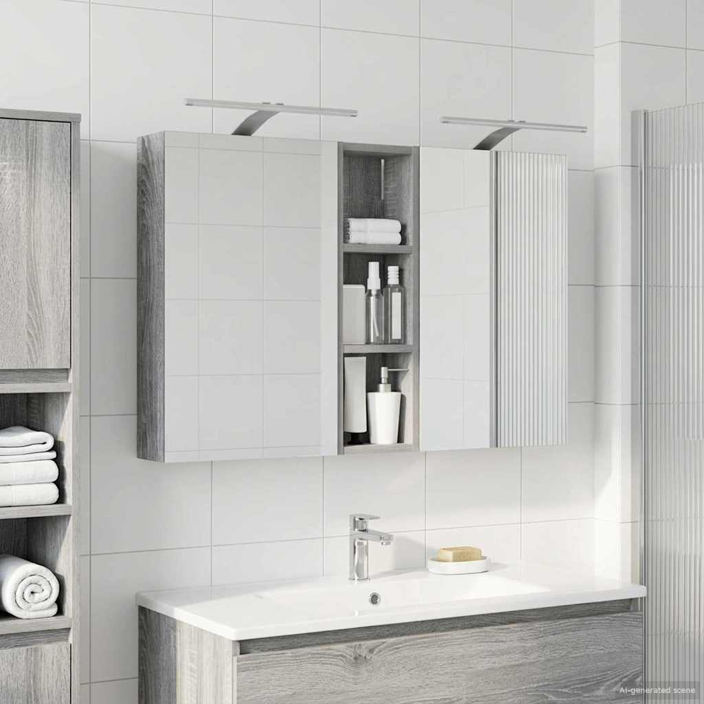 Badezimmerschrank-Set 3 pcs 80 x 10,5 x 50 cm Holzwerkstoff