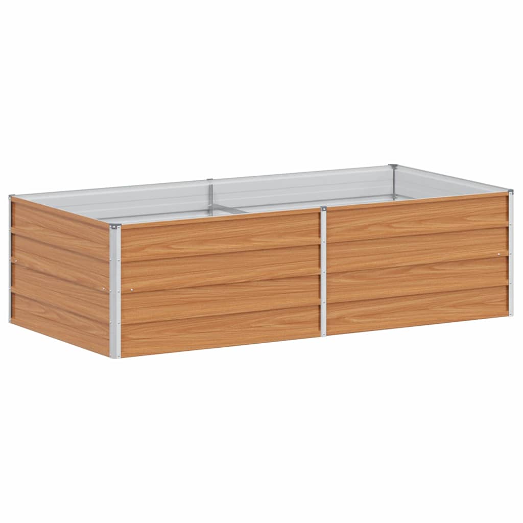 Hochbeet Hellbraun 100 x 100 x 77 cm Verzinkter Stahl
