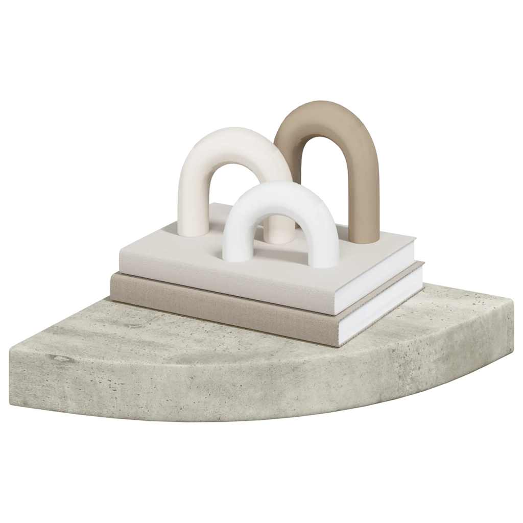 Schwebende Eckregale 2 Stk. Hochglanz-Weiß 25x25x3,8 cm MDF