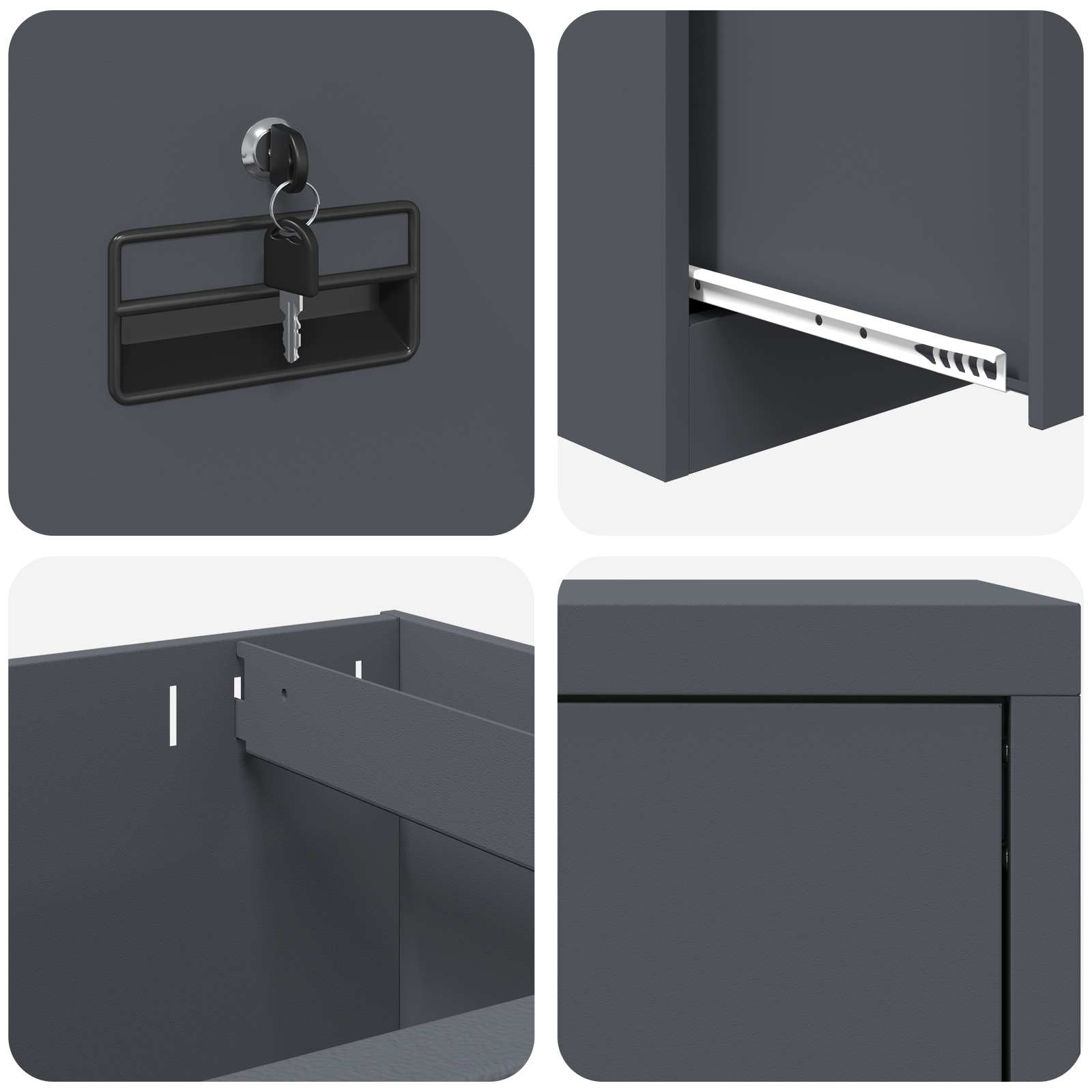 Aktenschrank 2 pcs Schwarz 44 x 50 x 139 cm Kaltgewalzter Stahl