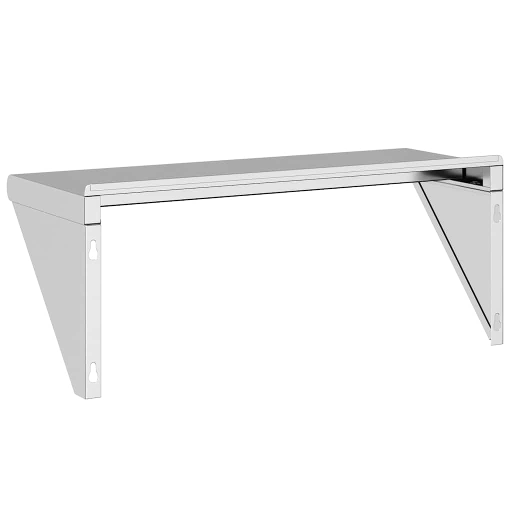 Wandregal 100x45x31 cm Silbern Edelstahl