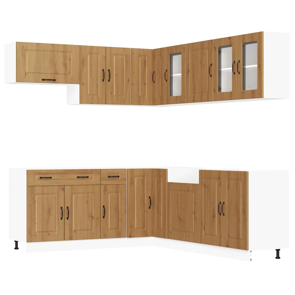 11-tlg. Küchenschrank-Set Kalmar Weiß Holzwerkstoff