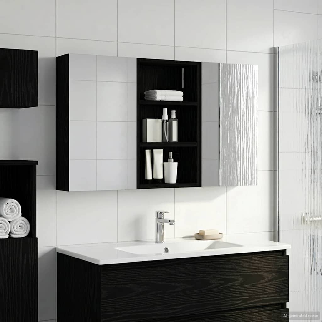 Badezimmerschrank-Set 3 pcs 80 x 10,5 x 50 cm Holzwerkstoff