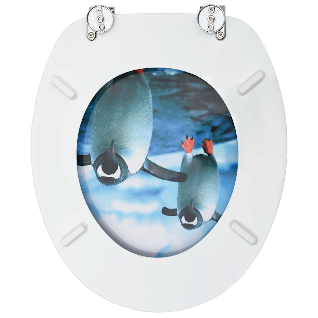 Toilettensitz MDF Deckel Schlichtes Design Weiß