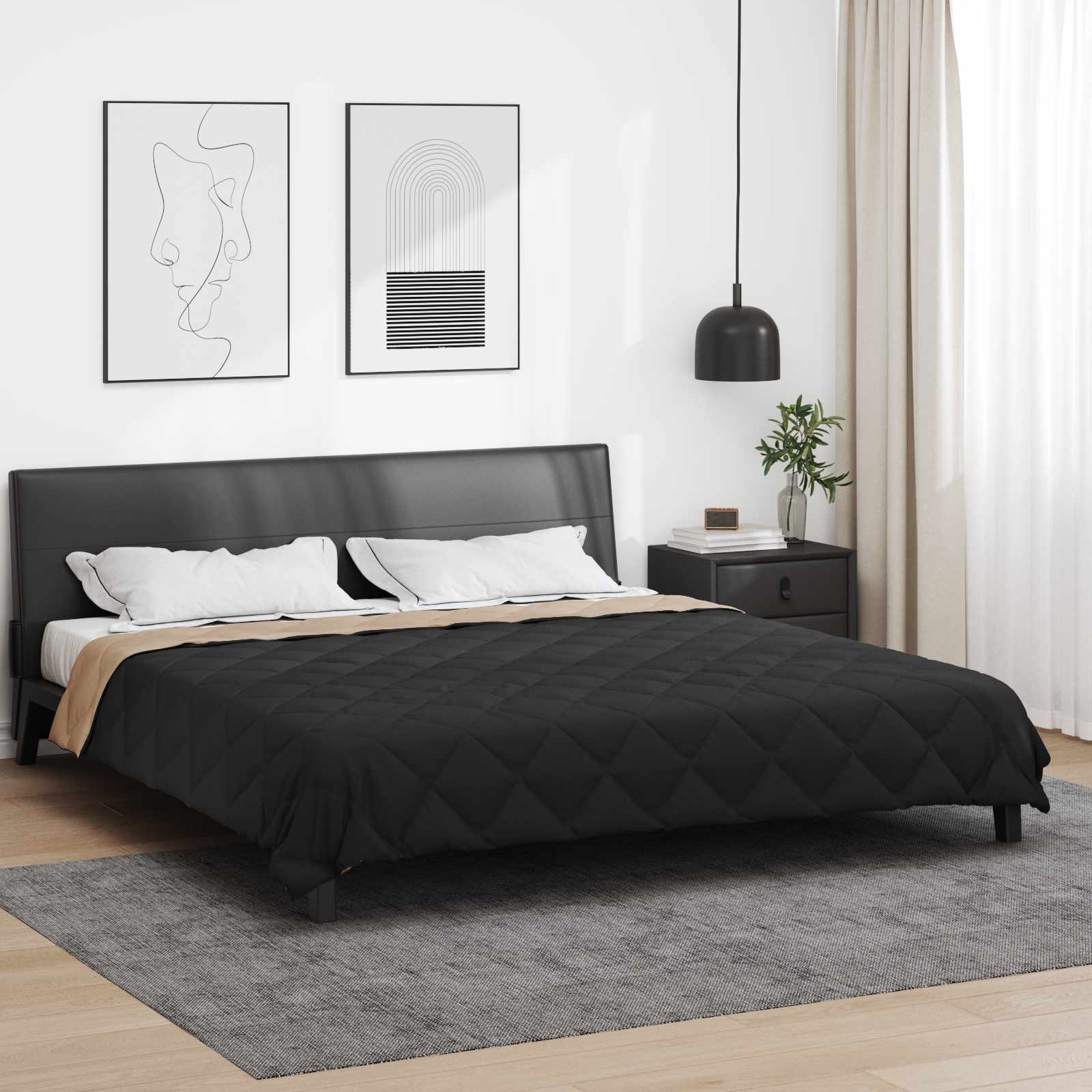 Sommerdecke Anthrazit 200 x 135 cm Mikrofaser