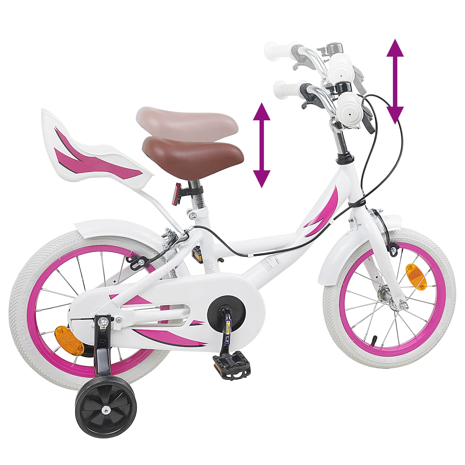 Kinderfahrrad 12 Zoll für 2-4 Jahre alt Hellrosa