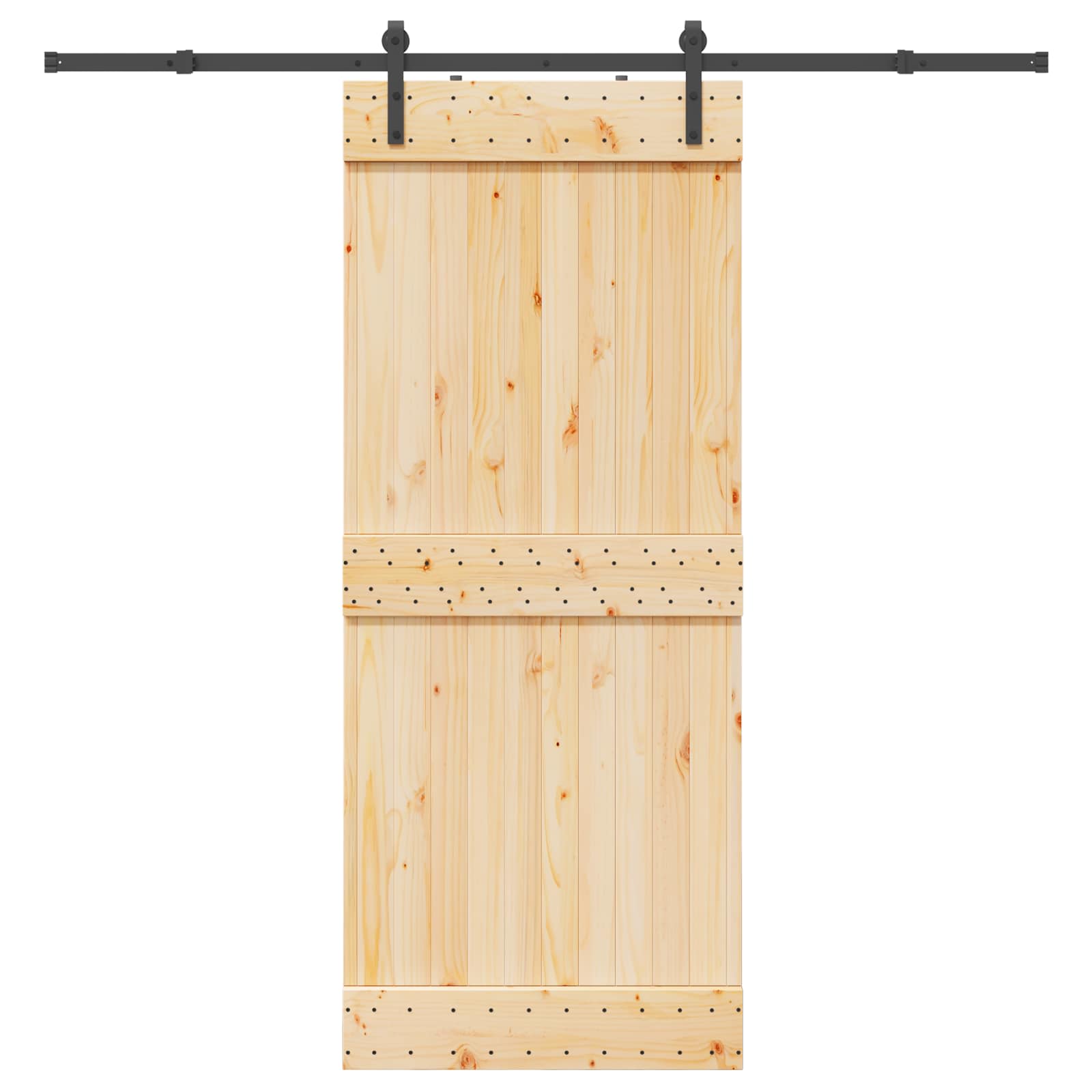 Schiebetür NARVIK Natürlich und Schwarz 70 x 210 cm (152,5 cm)