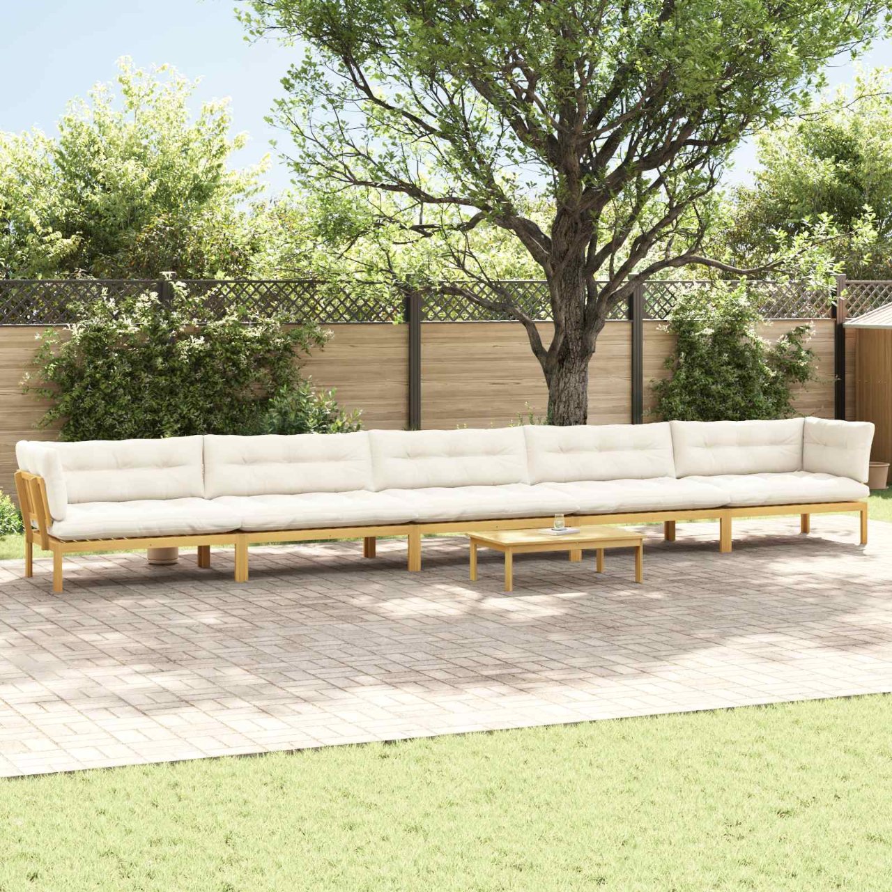 3-tlg. Garten-Sofagarnitur aus Paletten Massivholz Akazie