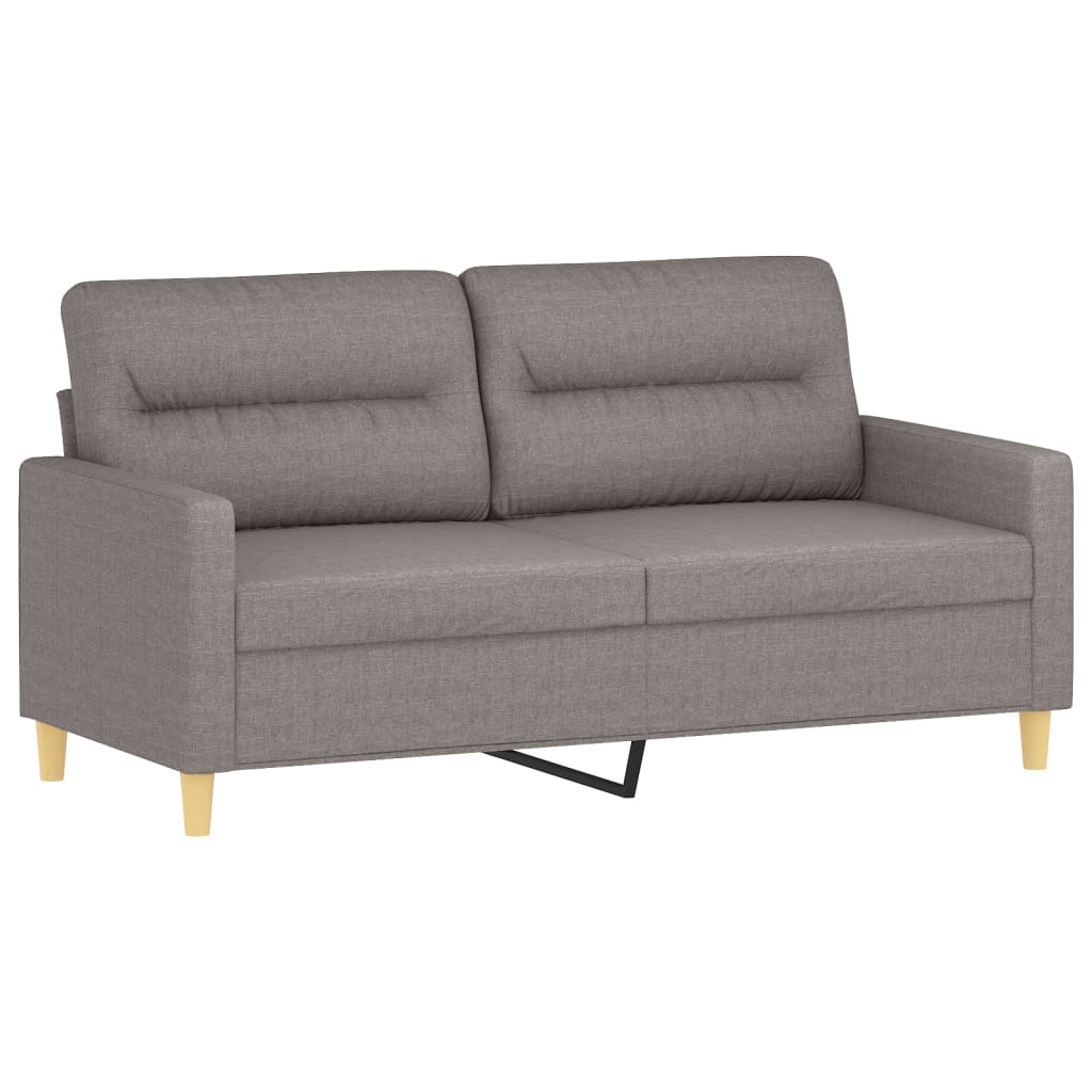 2-Sitzer-Sofa mit Zierkissen Braun 120 cm Stoff