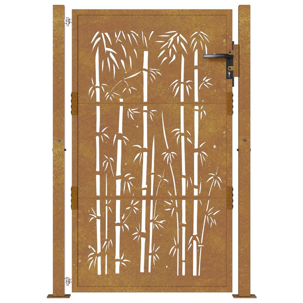 Gartentor 100x75 cm Cortenstahl Bambus-Design