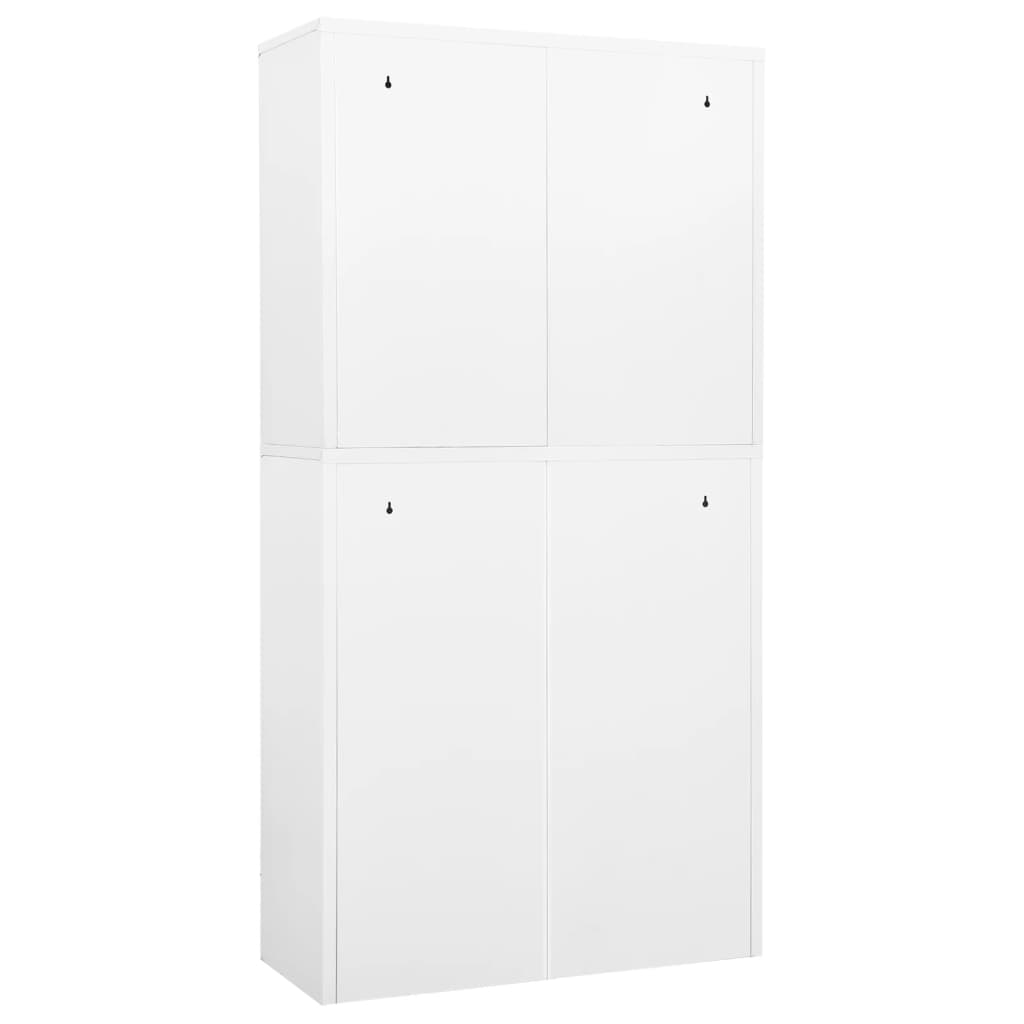 Büroschrank Hellgrau 90x40x180 cm Stahl und Gehärtetes Glas