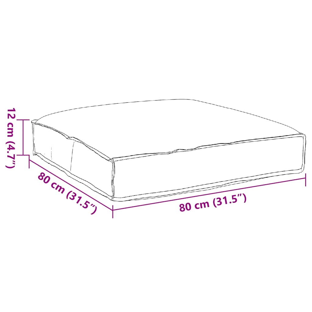 Kissen Anthrazit 80 x 80 x 12 cm Oxford-Stoff