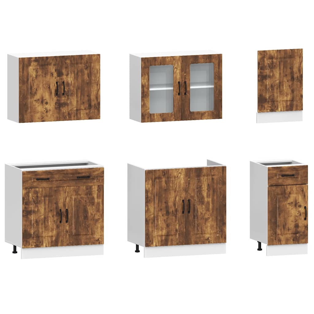 7-tlg. Küchenschrank-Set Kalmar Weiß Holzwerkstoff