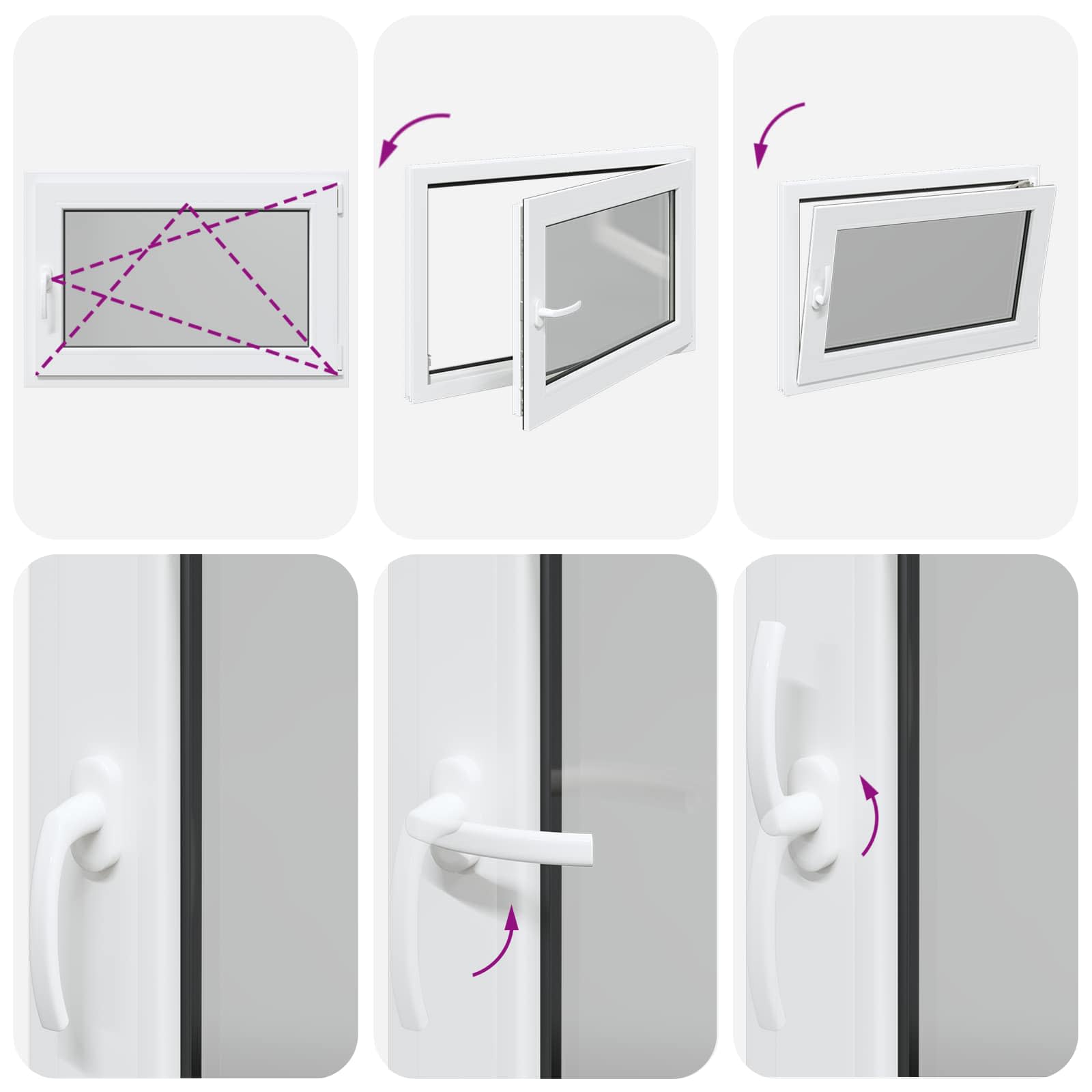 Kellerfenster RISOR 50 x 50 cm PVC und Glas Weiß