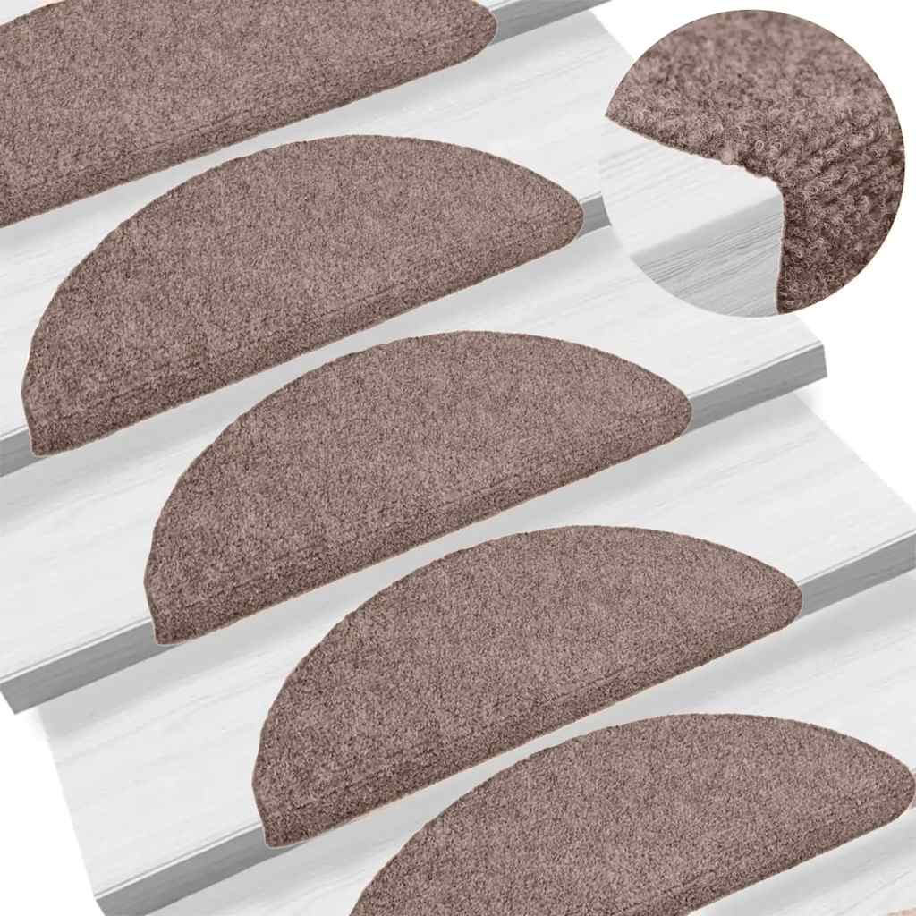 Stufenmatten Selbstklebend 15 Stk. 56x17x3 cm Hellbraun Halbrund
