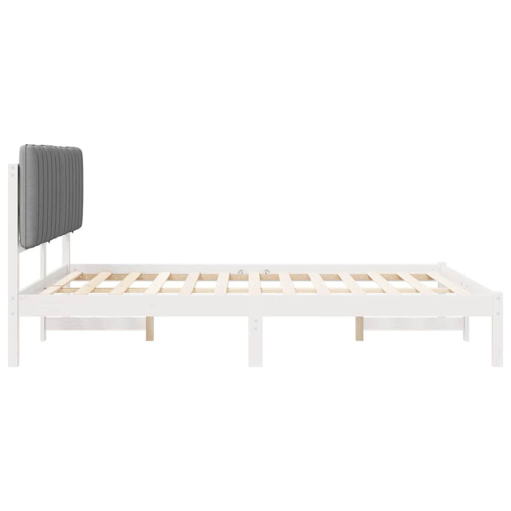 Bettgestell mit gepolstertem Kopfteil Hellgrau 200 x 200 cm