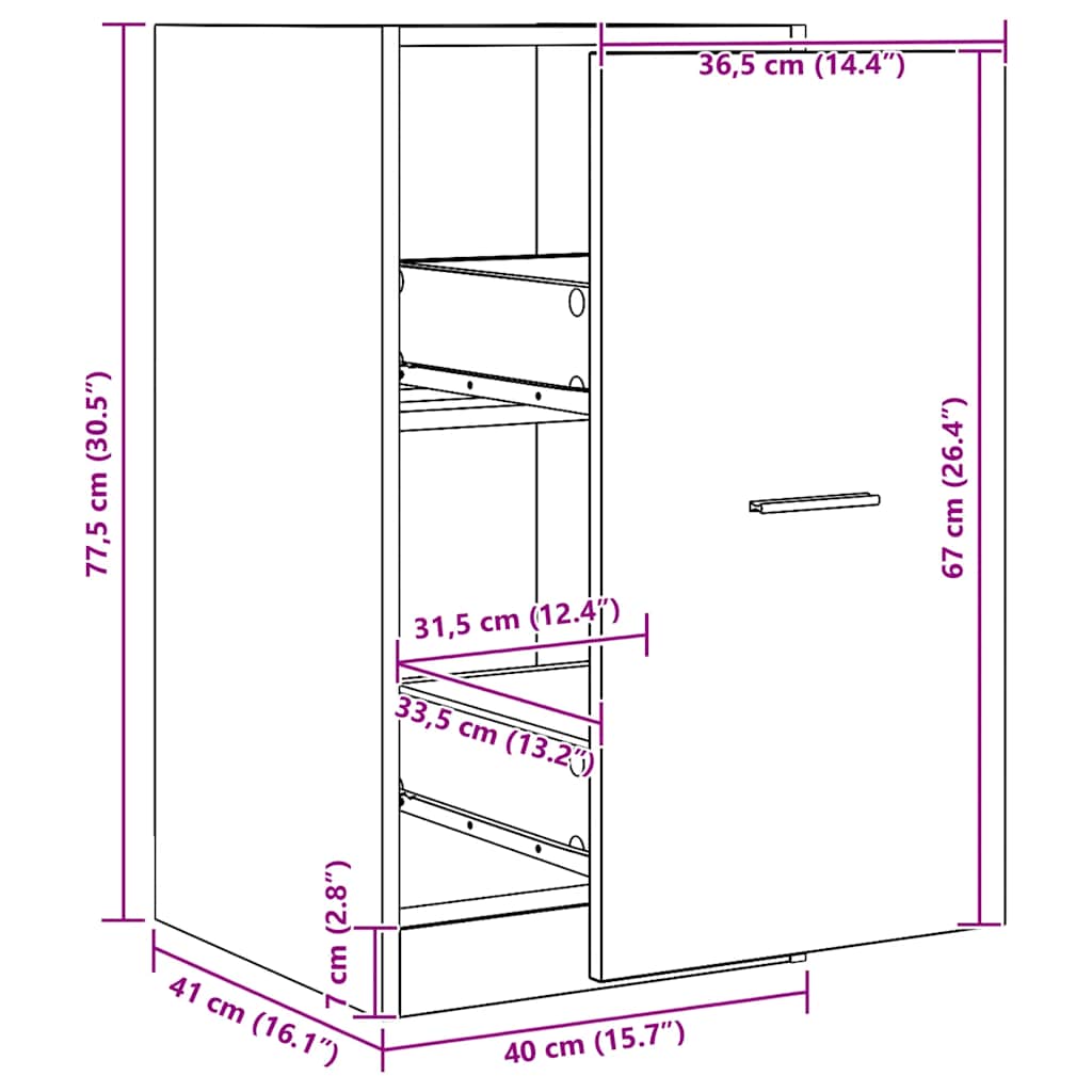 Apothekerschrank Weiß 30 x 41 x 174,5 cm Holzwerkstoff