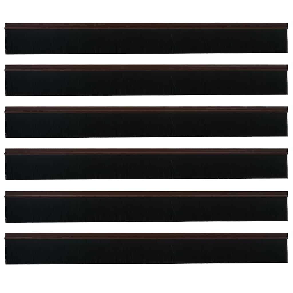 Selbstklebende Türbürstendichtungen 2 pcs Braun 100 cm