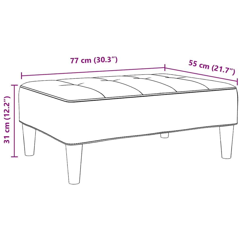 Fußhocker Blau 77x55x31 cm Samt