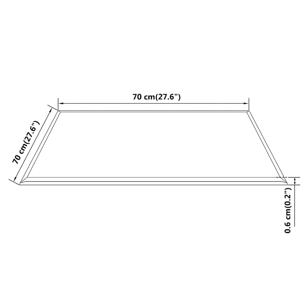 Tischplatte aus gehärtetem Glas quadratisch 700x700 mm