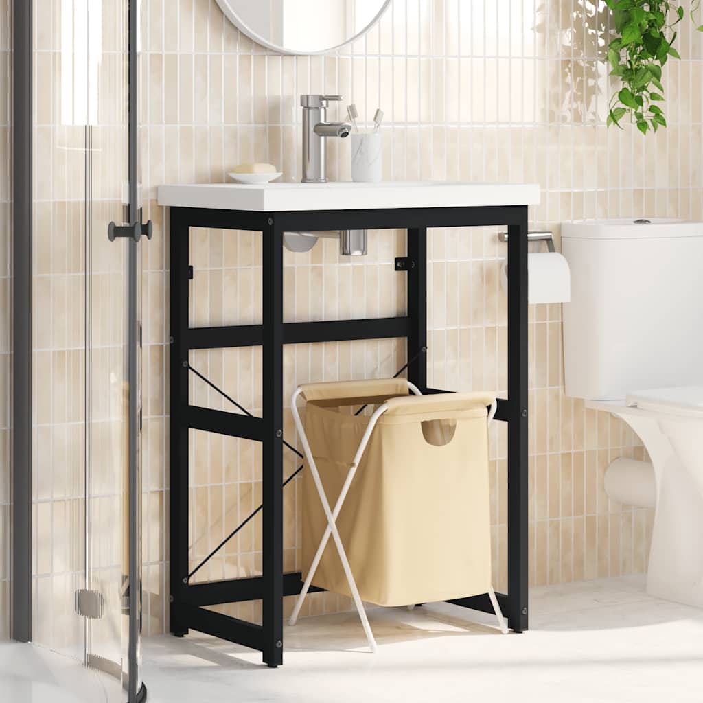 Badezimmer Waschtischgestell Weiß 40x38x83 cm Eisen