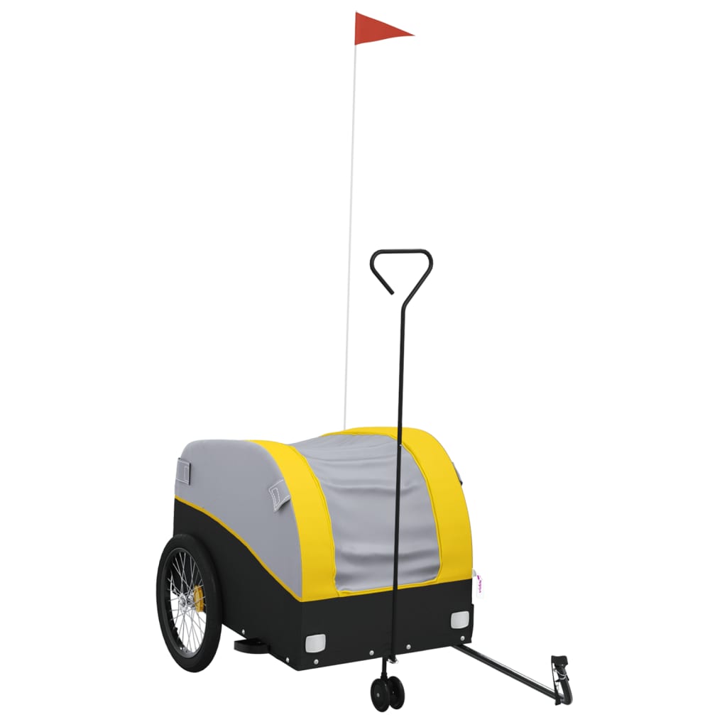 Fahrradanhänger Schwarz und Orange 30 kg Eisen