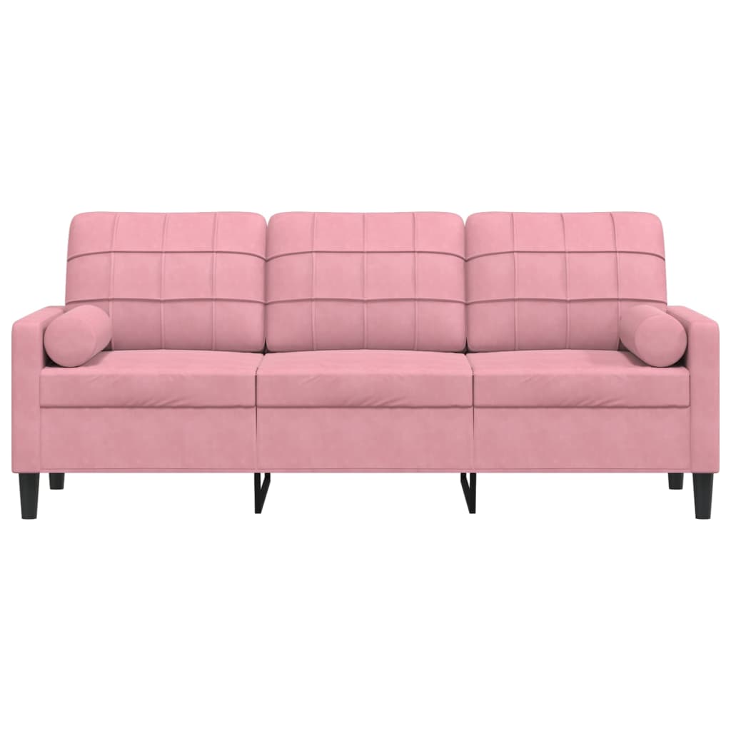 2-Sitzer-Sofa mit Zierkissen Hellgrau 120 cm Samt