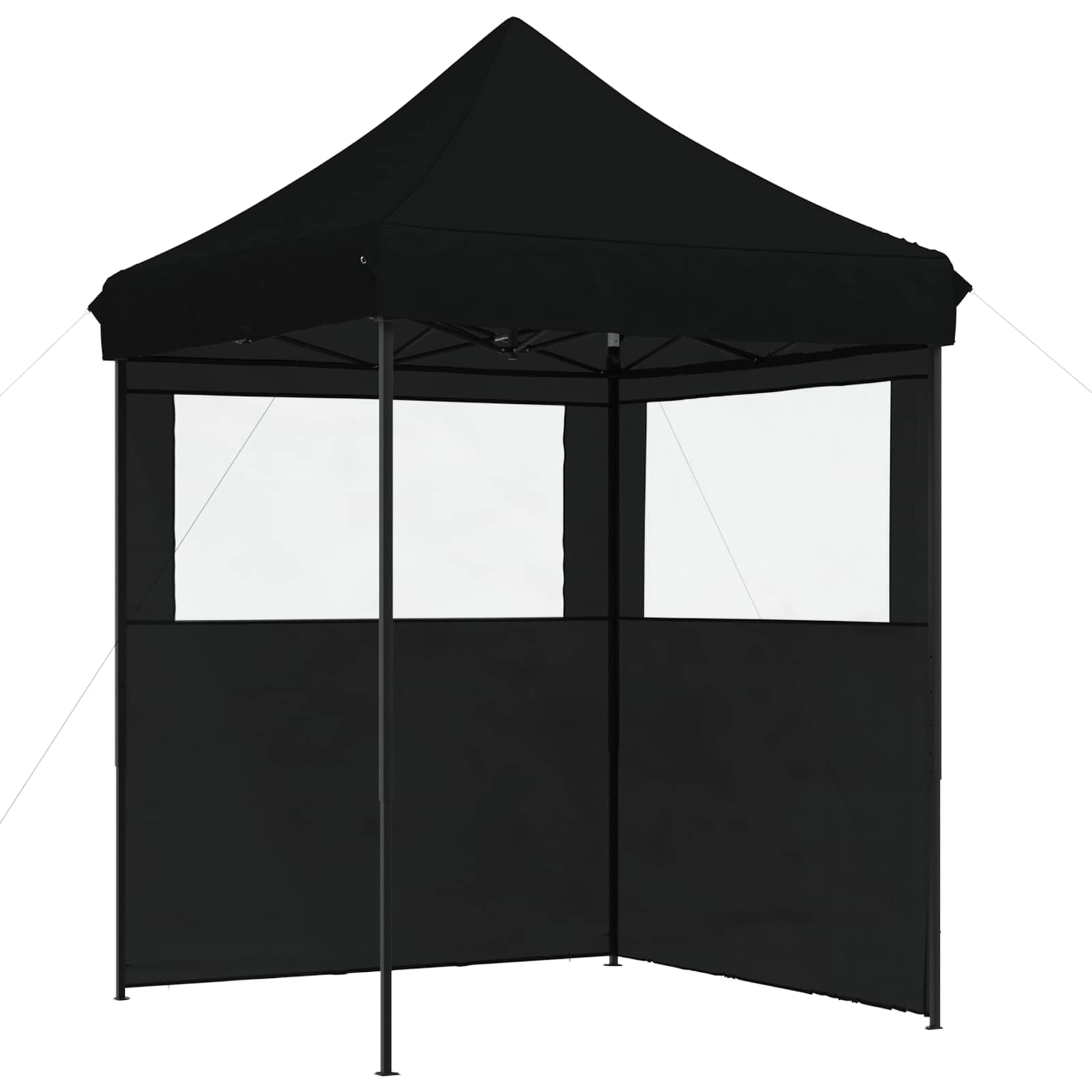 Partyzelt Faltbar Pop-Up Schwarz 200x200x306 cm