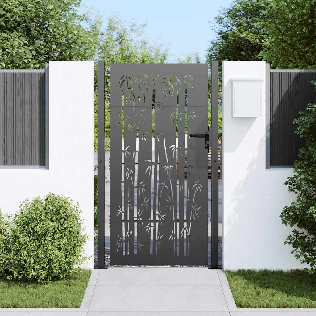 Gartentor 100x75 cm Cortenstahl Bambus-Design